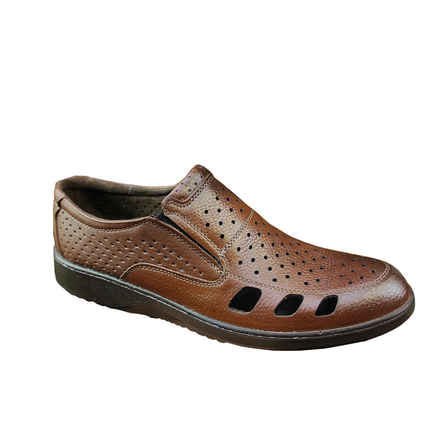 کفش تابستانی  طبی راحتی مردانه چرم طبیعی تبریز کد 1443