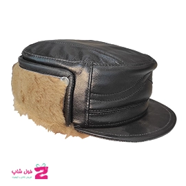 کلاه مردانه زمستانی چرم طبیعی خزدار کد 3389