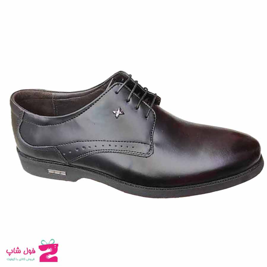 کفش مردانه مجلسی  بزرگ پا چرم طبیعی گاوی کد 2436