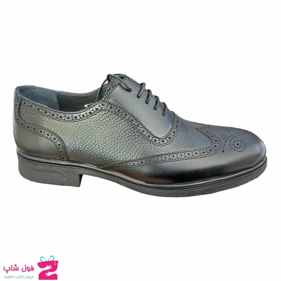 کفش مجلسی  مردانه چرم طبیعی گاوی کد 3196