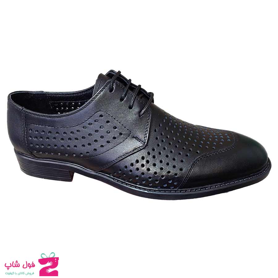 کفش مجلسی تابستانی  مردانه چرم طبیعی تبریز کد 2757