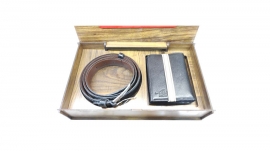 ست هدیه کیف و کمربند 2 تیکه چرم طبیعی مردانه کد 647