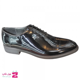 کفش مردانه مجلسی  ورنی چرم طبیعی گاوی  تبریز کد 2098
