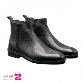 نیم بوت مردانه دوطرف زیپ چلسی چرم طبیعی تبریز کد 3076